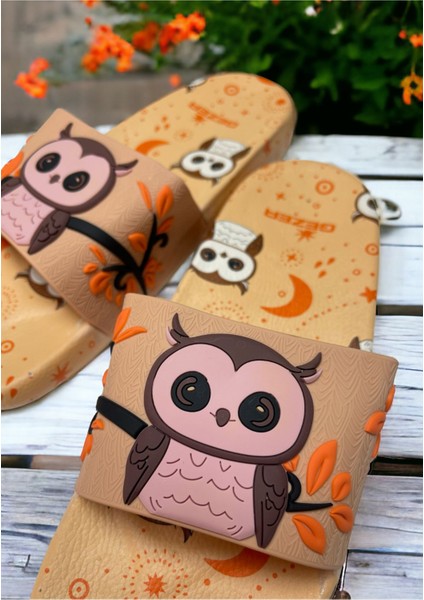 Baykuş Detaylı Kaymaz Plastik Havuz Deniz Banyo Balkon Teras Ev ve Sokak Terliği indirimleri