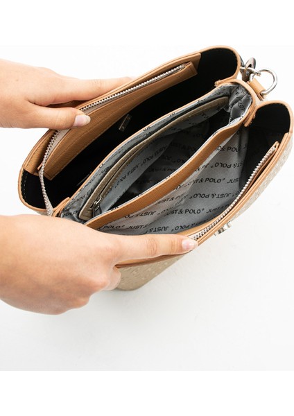 Kadın Vizon Ayarlanabilir Uzun Askılı 3 Bölmeli El ve Omuz Çantası TR1404 modelleri