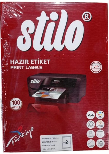 ST-2003 (210*99 Mm) Lazer Etiket 100 Adet