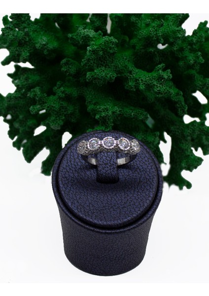 Swarovski Taşlı 925 Ayar Gümüş Beştaş Yüzük