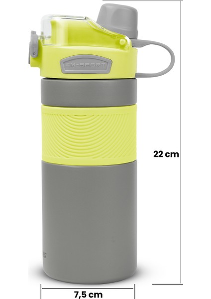 Sport Paslanmaz Çelik Termos 600ml Pipetli