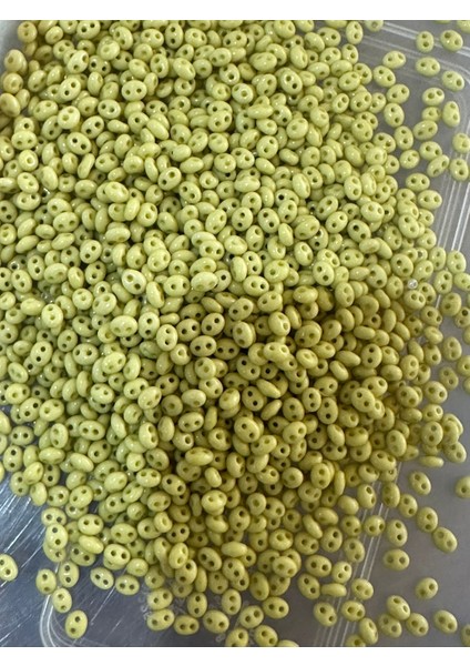 5 mm 25 gr Çift Delikli Boncuk Fıstık Yeşili fiyatları