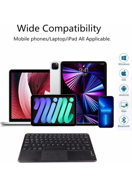 Technopc Ultrapad UP1662A-46 10.1" Uyumlu Kablosuz Bluetooth Şarjlı Touchpad'li Q Klavye - Siyah