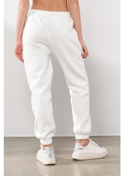 Perfect Önden Dikişli Cepli Ekru Jogger