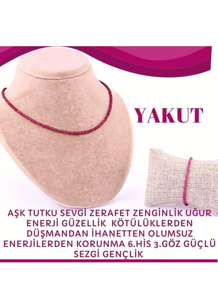 Yakut (3 Mm) Kolye Bileklik Takımı