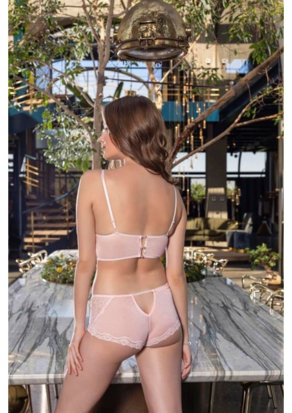 Bralet, Boxer ve Etek Takım Pembe (MGP3407)