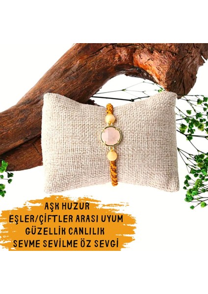 Bileklik Pembe Gül Kuvars/kalsit Aşk Sevgi Huzur Canlılık Güzellik