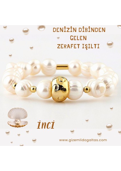 Inci Bileklik (Altın Kaplamalı) Güzellik Zerafet Aşk Sevgi Mutlu Yuva