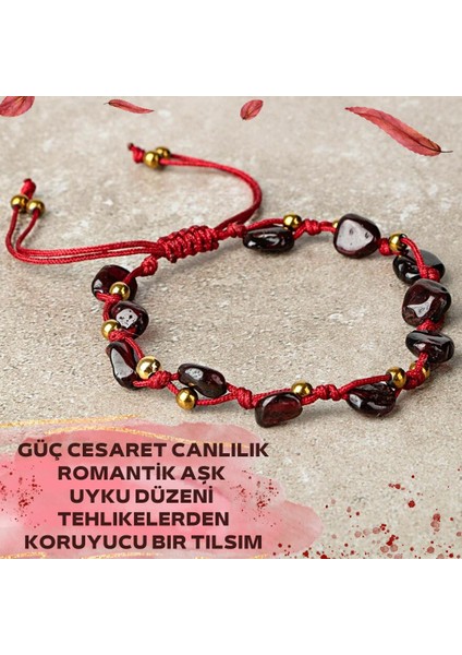 Lal Granat Garnet Bileklik Aşk Romantizm Güç Cesaret