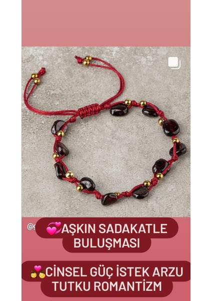 Lal Granat Garnet Bileklik Aşk Romantizm Güç Cesaret