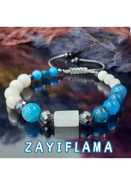 Ay Taşı ve Apatit Yıldız Güzel Rüya Sosyallik Cazibe Gizemli Doğaltaş Bileklik