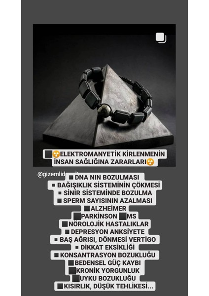 Bileklik Turmalin/shungite Radyasyon Frekans Psişik Atak Negatif Enerjilerden Korunma