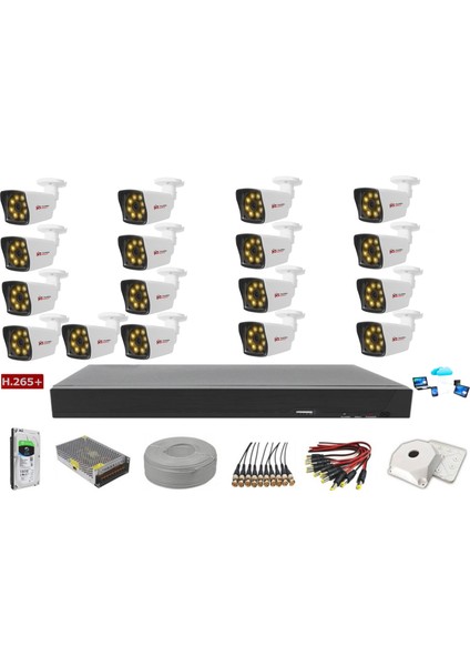 17'li 5mp Sony LENSLİ+H265 Kayıt Cihazı Full Paket