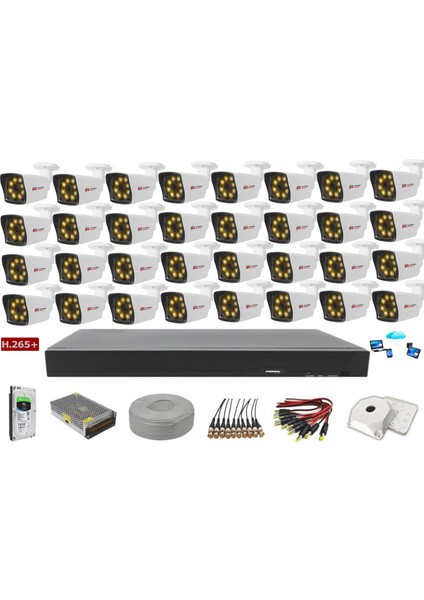 32'li 5mp Sony LENSLİ+H265 Kayıt Cihazı Full Paket
