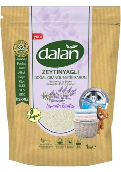 Doğal Granül Sabun Tozu 1kg Doğal Bebekler Için Lavanta Esintisi (4 Lü Set)