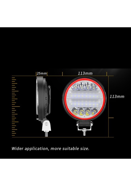 Off Road Gündüz ve Projektör Sis Farı Drl  Beyaz Yuvarlak 4 Inç 72 W  Oto Çalışma Lambası