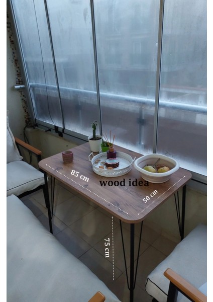 Wood Idea 50X85 cm Firkete Ayaklı Atlantik Çam Mutfak Masası,yemek Masası..balkon Masası