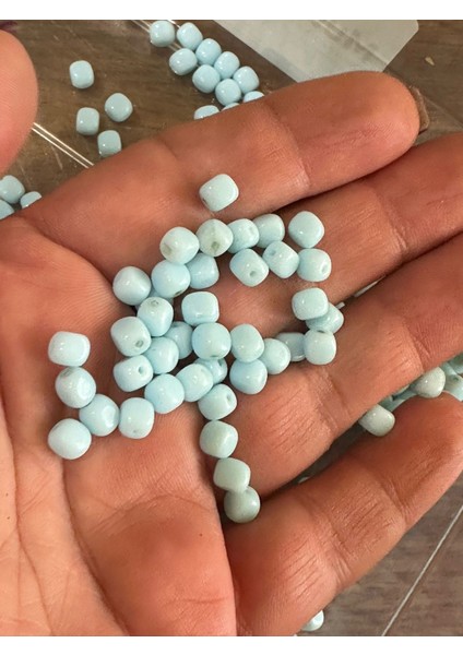 7 mm 50 Adet Kristal Küp Takı Boncuğu Gök Mavisi fiyatları