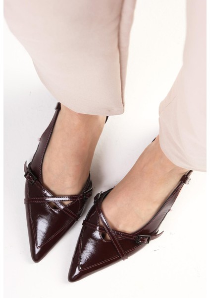 Mystic Rugan Bordo Renk Arkası Açık Kadın Kısa Topuklu Ayakkabı fiyatları