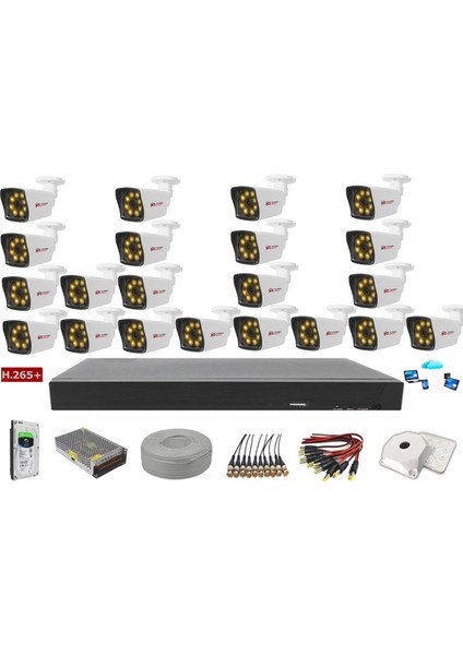 21'li 5mp Sony LENSLİ+H265 Kayıt Cihazı Full Paket
