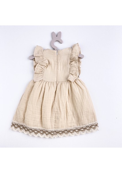 Bebek % Çocuk Fırfırlı Bej Elbise fiyatları