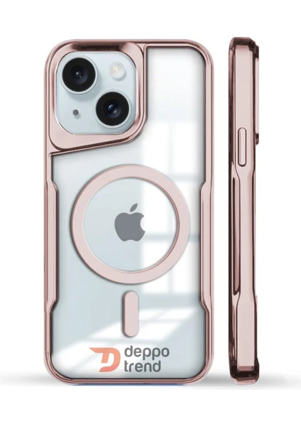 Deppo Trend iPhone 15 Plus Uyumlu Kılıf Mat Renkli Magsafe Kamera Çıkıntılı Slim Koruyucu Ince Silikon Kapak