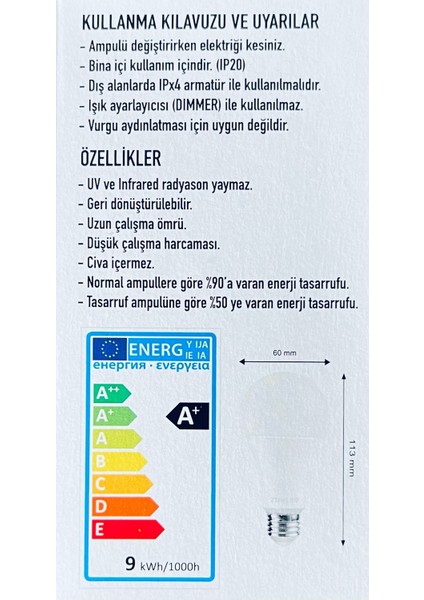 Zumled 9W Beyaz LED Ampul