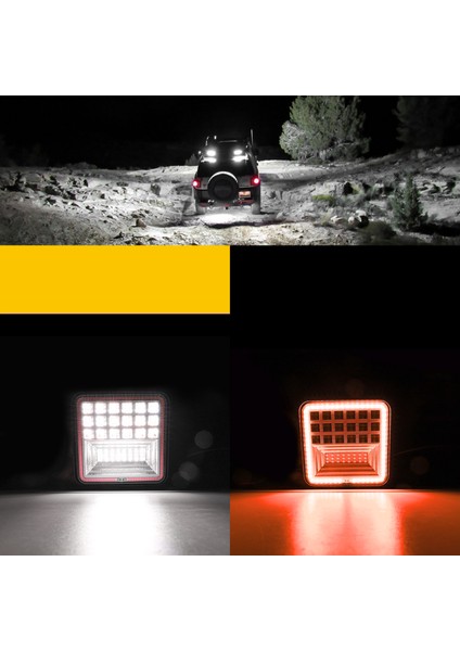 Off Road 12-24 Volt Kare Sis Farı Drl 4 Inç 126 W Oto Çalışma Lambası