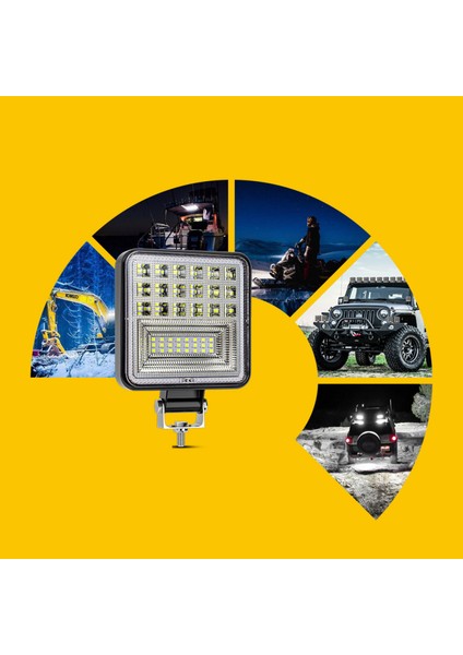 Off Road 12-24 Volt Kare Sis Farı Drl 4 Inç 126 W Oto Çalışma Lambası indirimleri