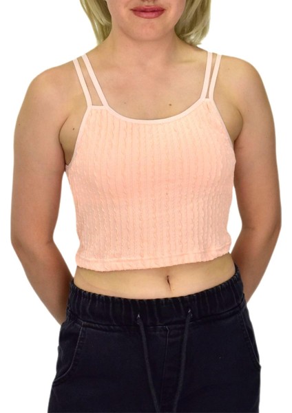 Kadın Ip Askılı Pedli Crop 8136 BGL-ST03783