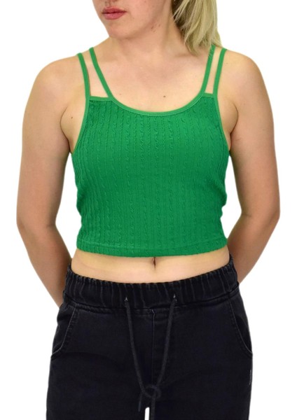 Kadın Ip Askılı Pedli Crop 8136 BGL-ST03783