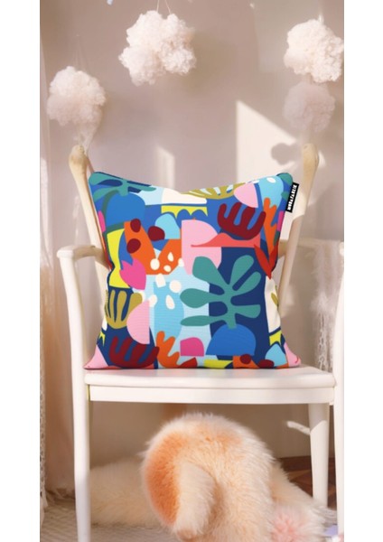 Dekoratif Kırlent Kılıfı 1 Adet Dijital Baskı Yastık Kırlent Kılıfı 43X43 cm KSK0005