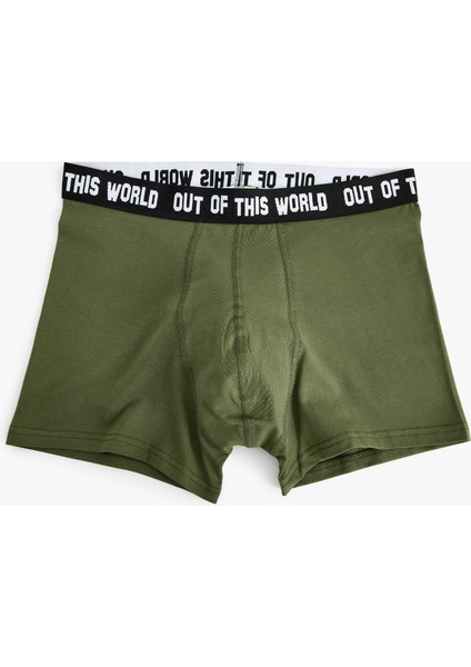 3'lü Boxer Seti Slogan Baskılı Çok Renkli Pamuklu modelleri