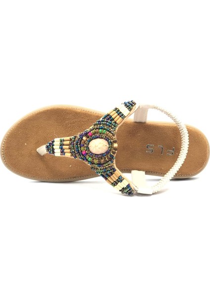 Feles Taş Detaylı Parmak Arası Kadın Sandalet indirimleri