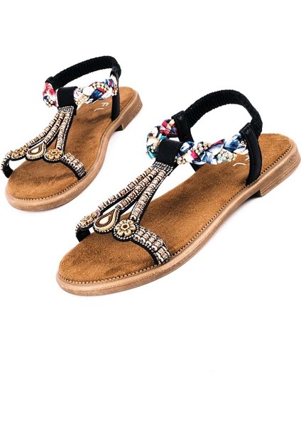 Feles Düz Taban Fular Detaylı Kadın Sandalet modelleri
