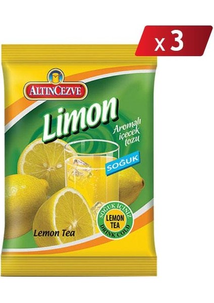 Limon Aromalı Içecek Tozu - Soğuk 450 gr- 3lü Paket