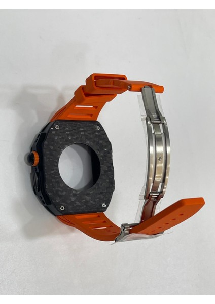 Apple Watch Uyumlu Ultra ve Ultra 2 Gerçek Karbon Kasa ve Kordon Seti