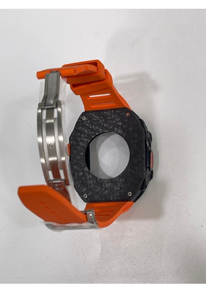 Apple Watch Uyumlu Ultra ve Ultra 2 Gerçek Karbon Kasa ve Kordon Seti