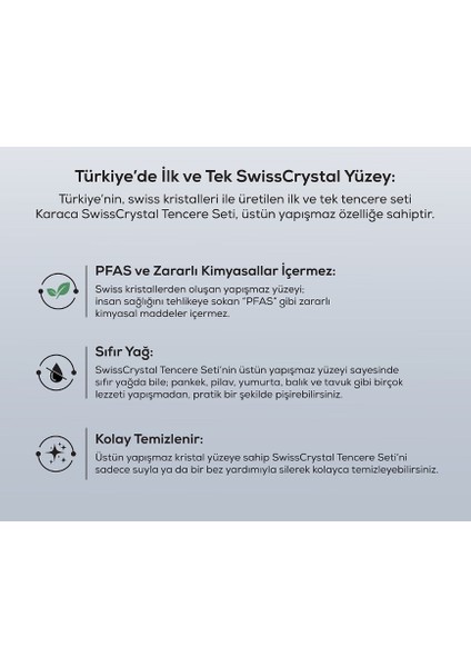 Kristallerden Oluşan Yapışmaz Yüzey 15 Parça Tencere Seti ( Pfas ve Zararlı Kimyasallar Içermez)