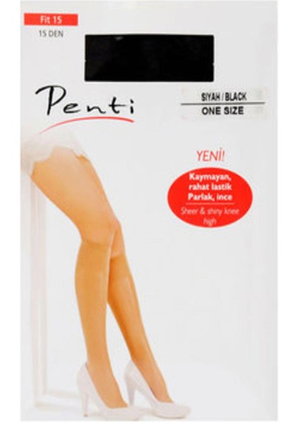 Kadın Fit Ince Parlak Burunsuz Diz Altı 15 Den Pantolon Çorabı - 12 Adet