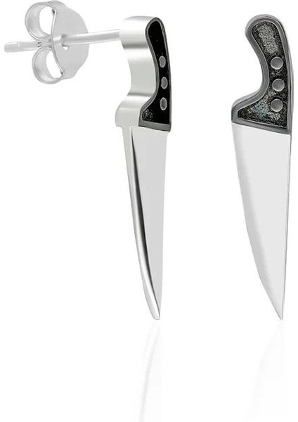 925 Ayar Gümüş Şef Bıçağı Model Küpe
