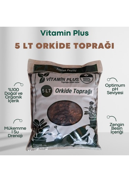 Vitamin Plus Orkide Toprağı 5 Lt Orkide Yetiştirme Toprağı