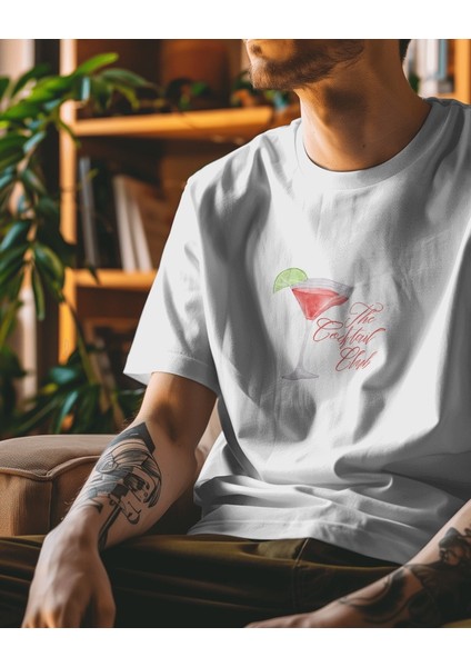 The Coctail Club Tasarım Relaxed Fit Erkek Önü Baskılı Tişört