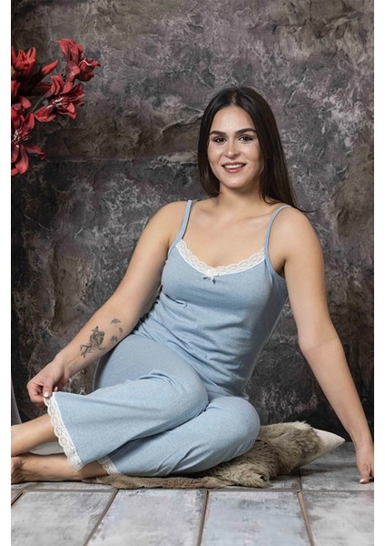Ip Askılı Pamuk Pijama Takımı