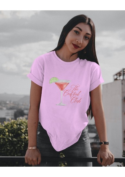 The Coctail Club Tasarım Relaxed Fit Kadın Önü Baskılı Tişört fiyatları