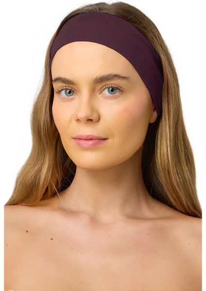 Pamuklu Esnek Bandana Koşu Gym Yoga Pilates Sporcu Saç Bandı Koşu Bandı ve Saç Aksesuarları Vişne Çürüğü Melanj