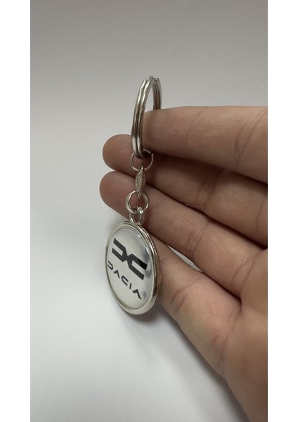 Dacia (Yeni Logo) Logolu Metal Anahtarlık Çift Yönlü (1 Adet)