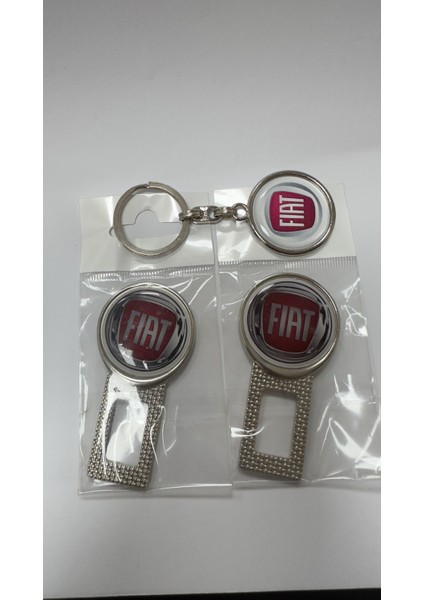 Fiat Emniyet Kemeri Ikaz Susturucu Metal Toka 1 Çift ve Anahtarlık 1 Adet