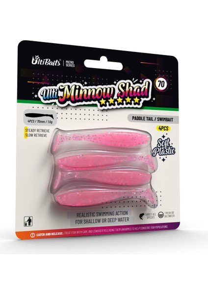 Minnow Shad Silikon Balık Yem 70MM 1,6gr 4 Adet