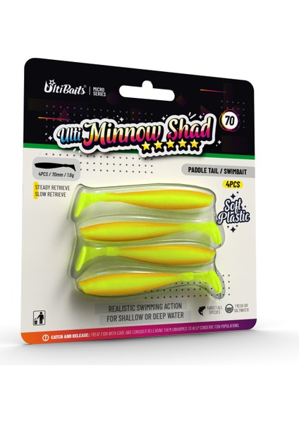 Minnow Shad Silikon Balık Yem 70MM 1,6gr 4 Adet